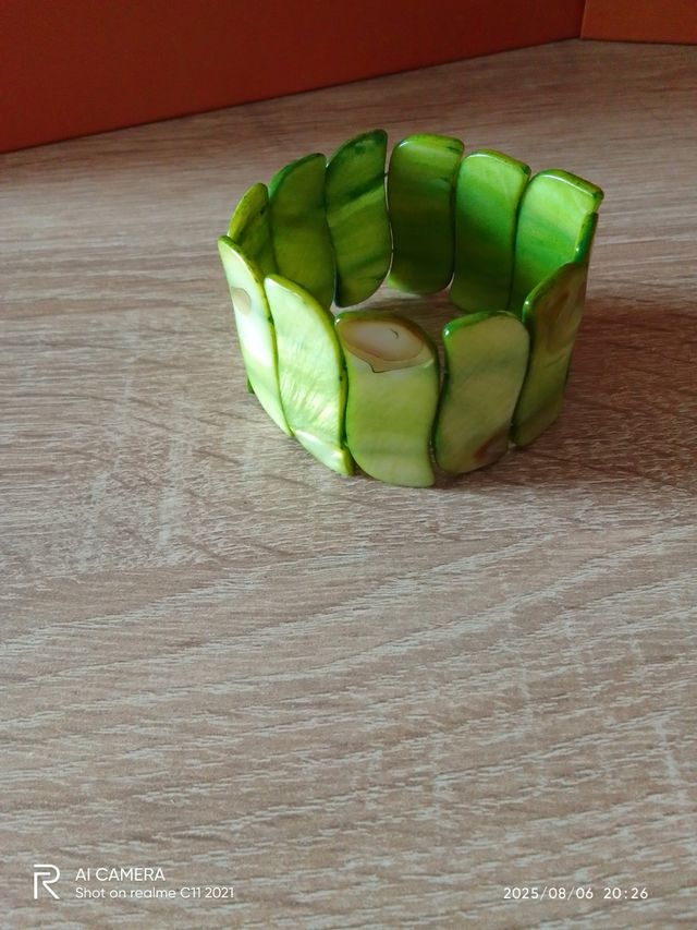 Pulsera verde piedra mujer