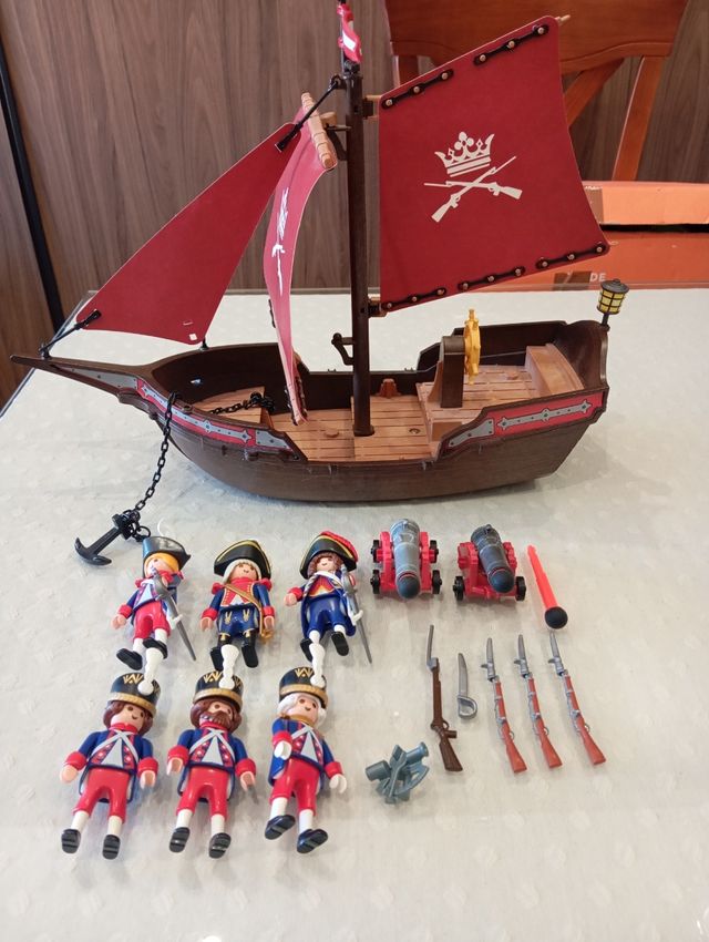 Lote Playmobil fragata inglesa y batallón 