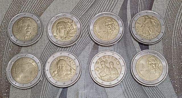 8 Monete 2€ Italia commemorative