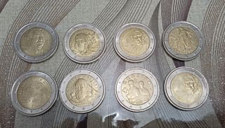 8 Monete 2€ Italia commemorative