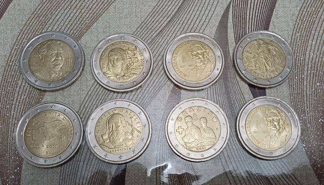 8 Monete 2€ Italia commemorative
