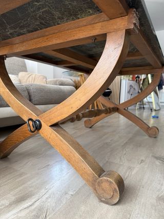 Mesa centro mármol-madera noble