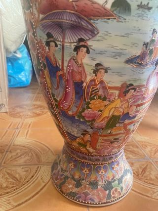 Gran Jarrón Chino Vintage Decorativo