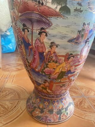 Gran Jarrón Chino Vintage Decorativo