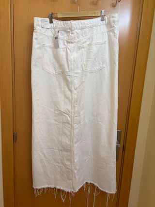 Falda vaquera blanca larga
