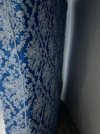 Colchón funda floral azul