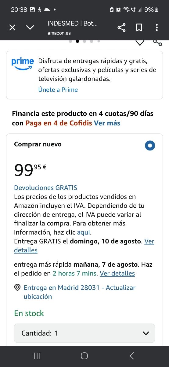 Bota Walker INDESMED alta 41