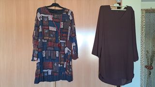 Vestido artístico y túnica (Victorio & Lucchino)