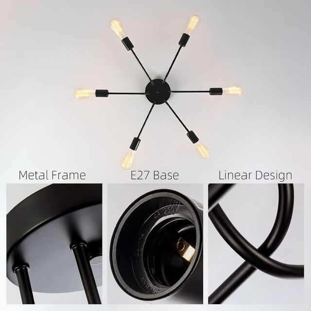 Lampada da soffitto industriale a 6 luci