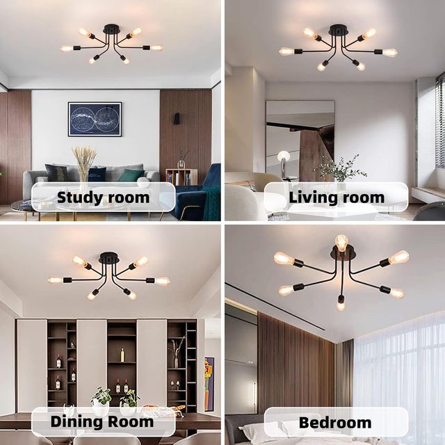 Lampada da soffitto industriale a 6 luci