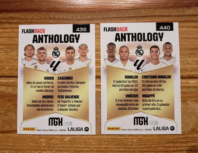2 cards MGK 2025-26 Real Madrid FlashBack 436 440