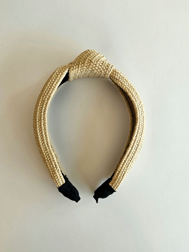 Diadema rafia beige - Nudo