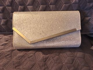Bolso fiesta plateado brillante