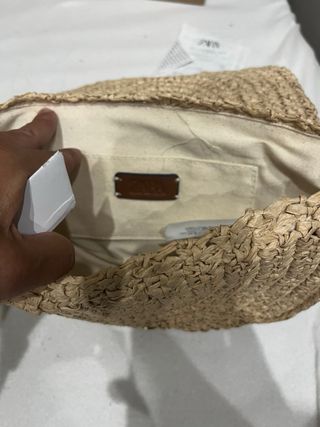 Bolsito mimbre Zara - beige/marrón