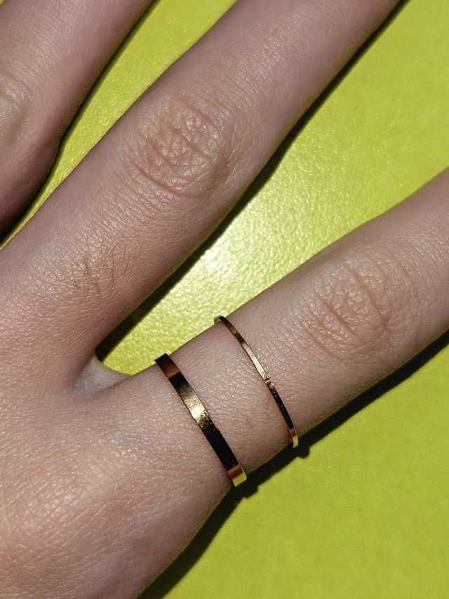 Anillos dorados finos x2