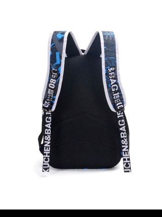 Mochila negra y azul - ¡Impecable!Con neón!Brilla✨