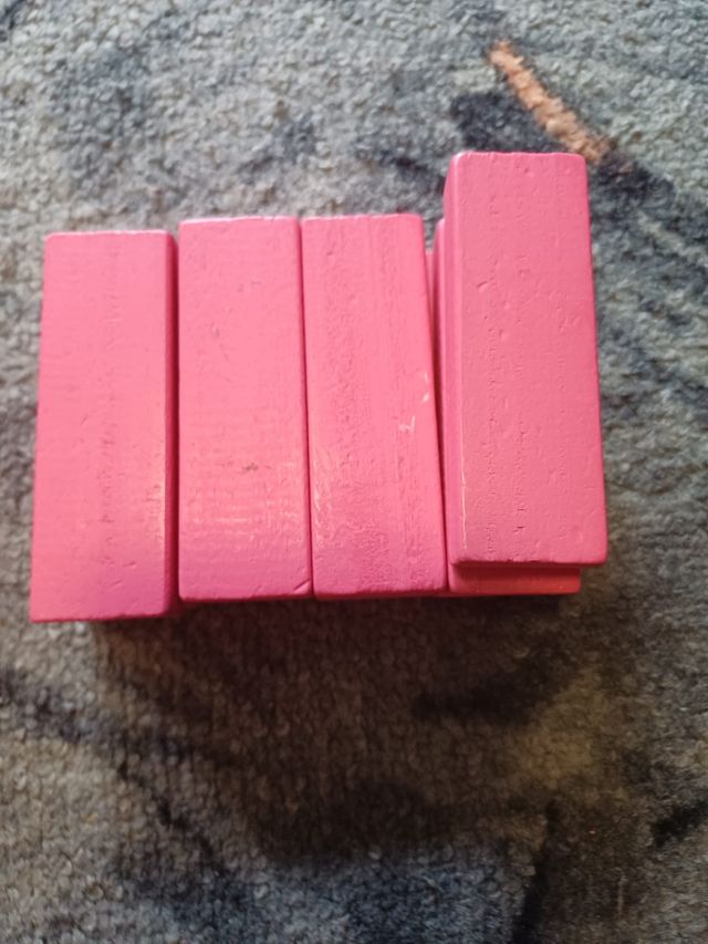 Bloques construcción madera coloreados