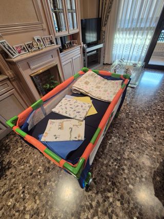 Cuna viaje Olmitos acolchada