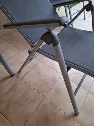 4x Sillas Jardín Aluminio Gris  Plegables