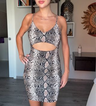 Vestito corto stampa serpente