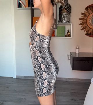 Vestito corto stampa serpente