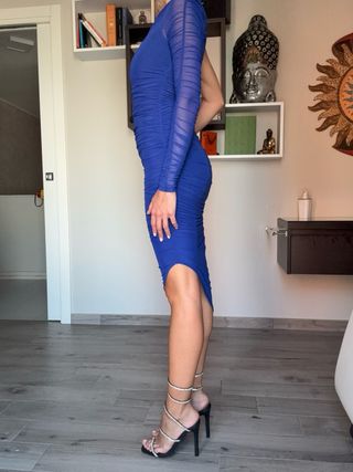 Vestito monospalla blu