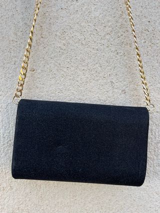 Bolso negro fiesta brillo dorado nuevo