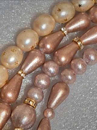 Collana perle beige rosa