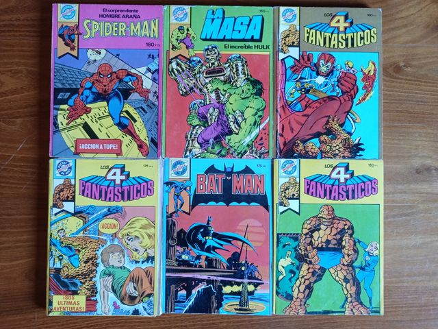 Lote 6 cómics vintage Vértice Marvel y DC años 80