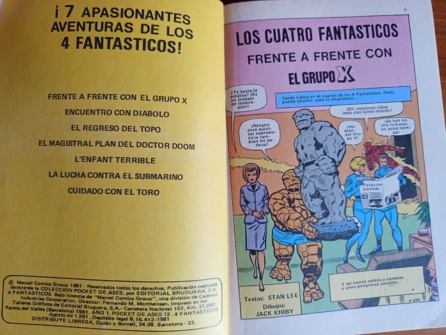 Lote 6 cómics vintage Vértice Marvel y DC años 80