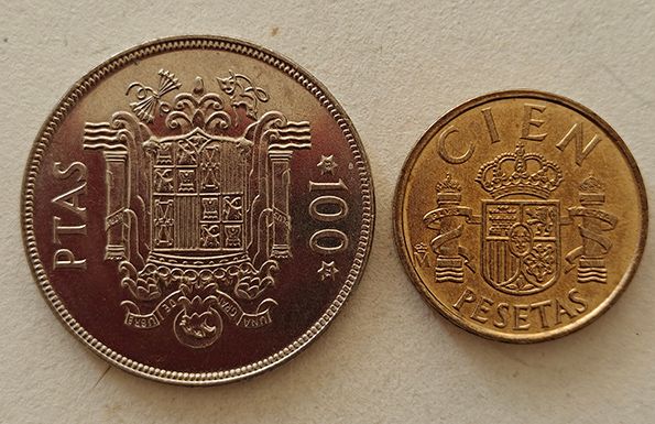 2 Monedas 100 pesetas España