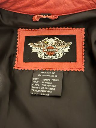 Chaqueta Harley Davidson piel roja Talla M