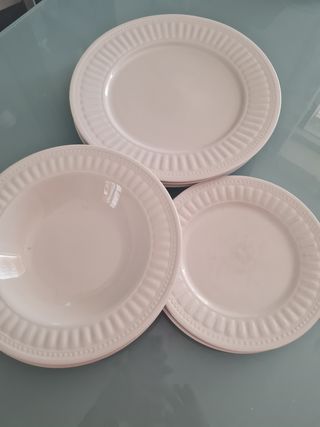 Juego de Platos Porcelana Blanca