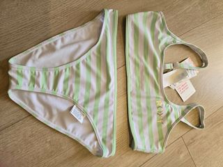 Bikini Roxy rayas verde blanco T-16