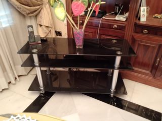 Mesa TV cristal negro - mueble salón