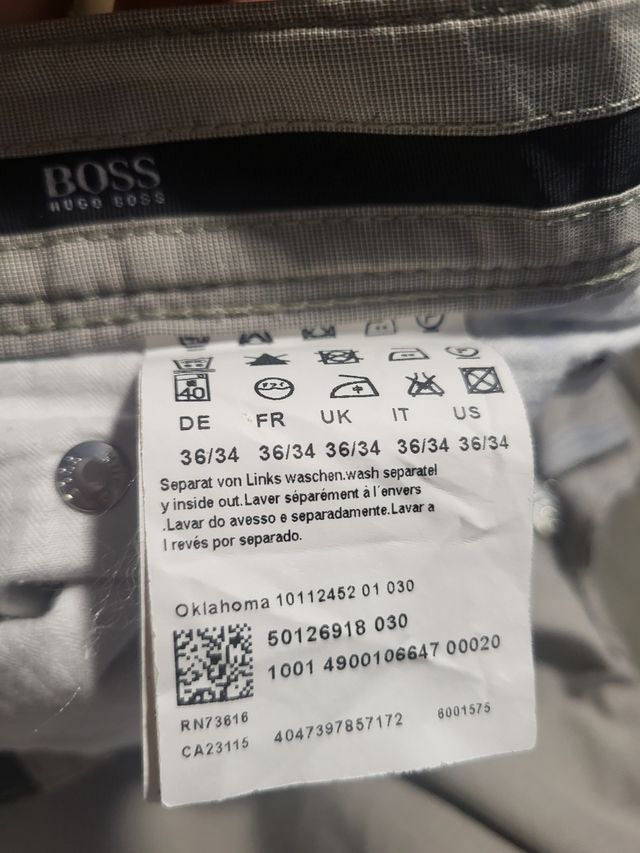 Pantalón BOSS Hombre XL Gris