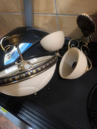 Lampara techo vintage y aplique pared