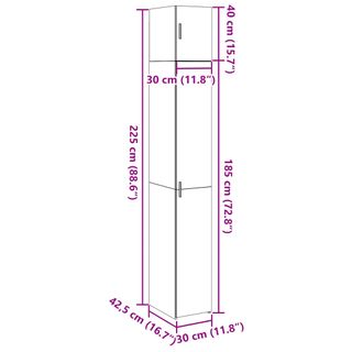 vidaXL Armario estrecho madera ingeniería roble