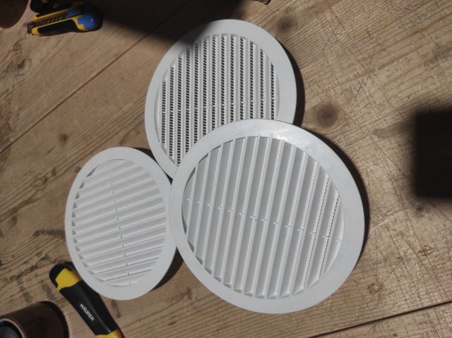 3 Griglie ventilazione Ø180mm bianche