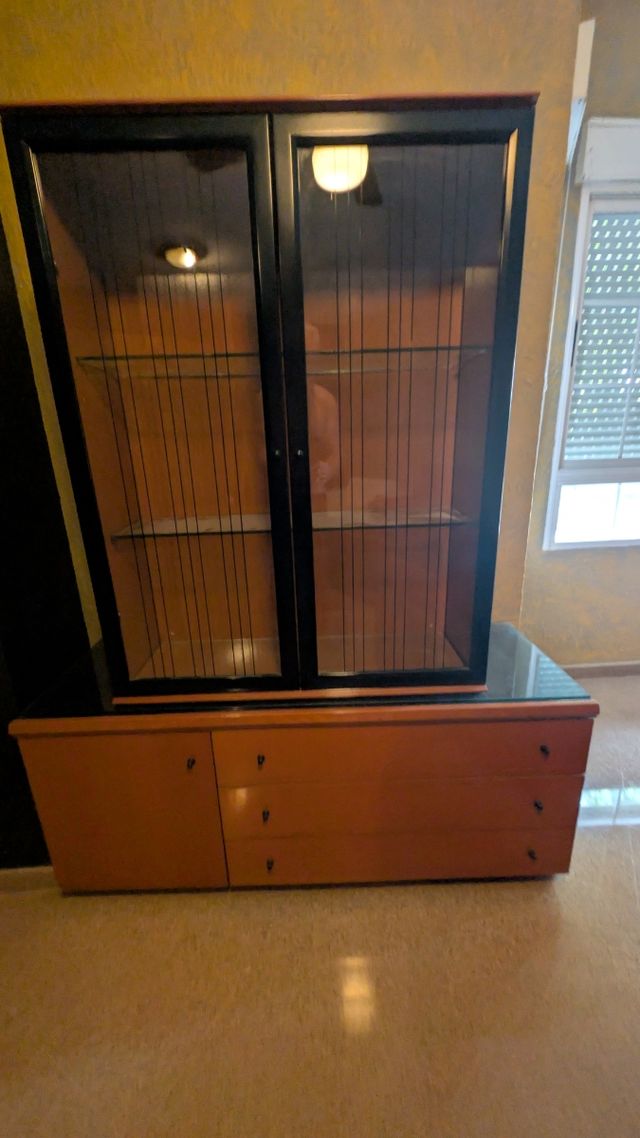 Mueble salón vintage: vitrina + aparador