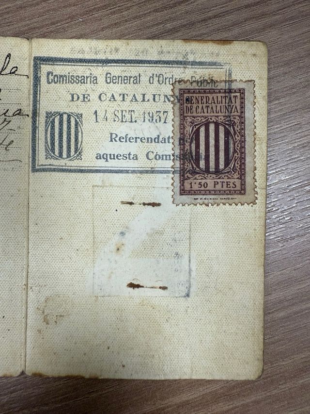 Permiso Conducir Barcelona 1937