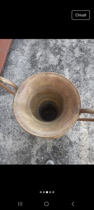 Vaso portaombrelli antico in ottone