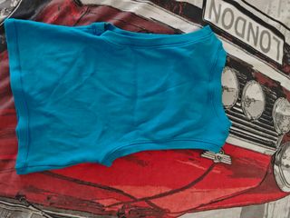 Top Zara turquesa - Blusa sin mangas