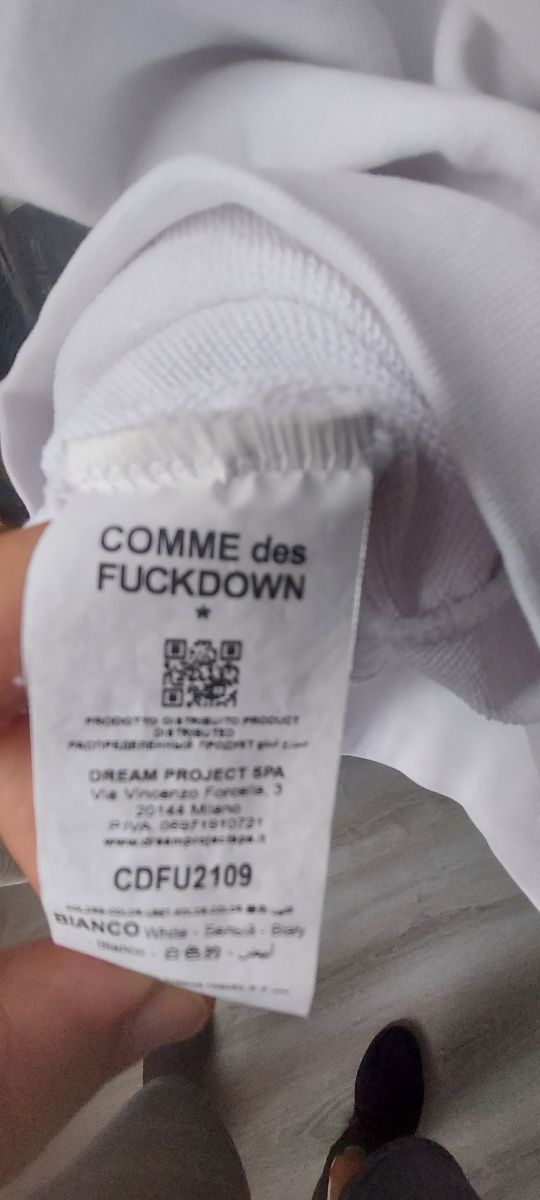 Felpa Comme des Fuckdown bianca