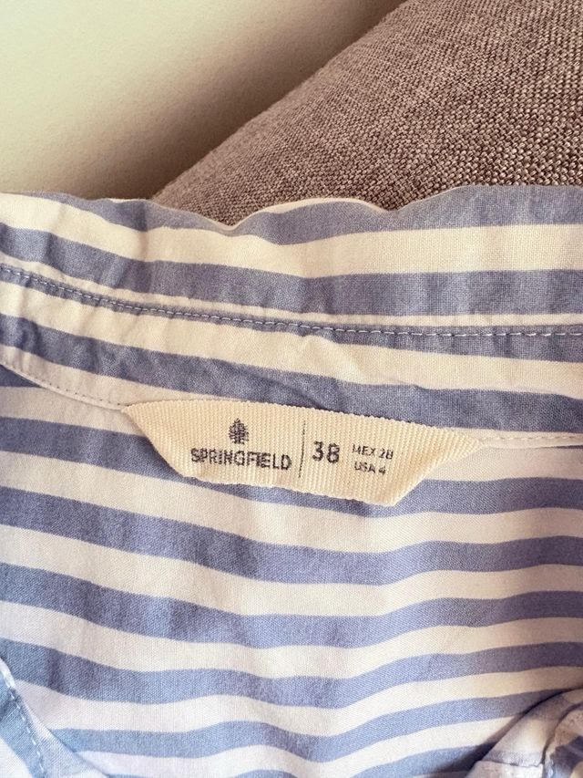 Vestido camisero rayas azul-blanco