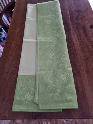 Lotto 6pz....Tende cucina  + tovaglia verde + len