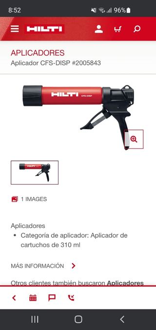 Pistola silicona Hilti CFS-DISP