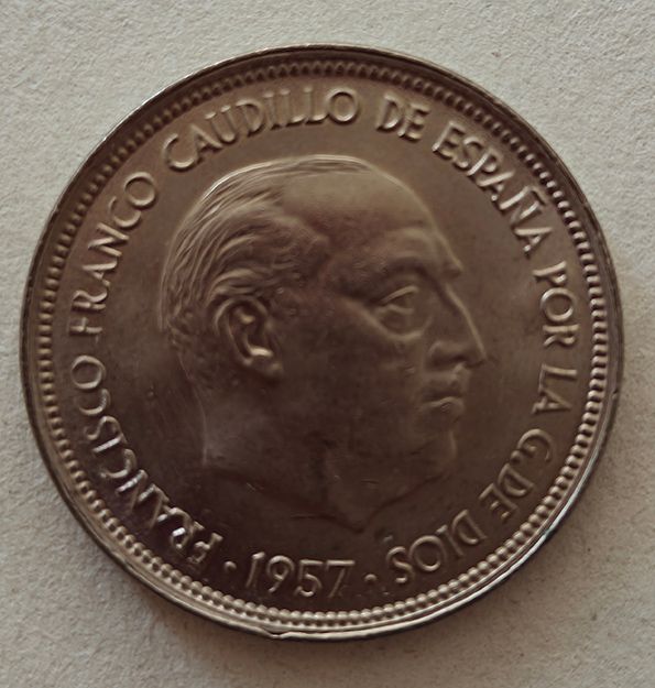 50 pesetas 1980 - 5 monedas + 1957 - 1 moneda