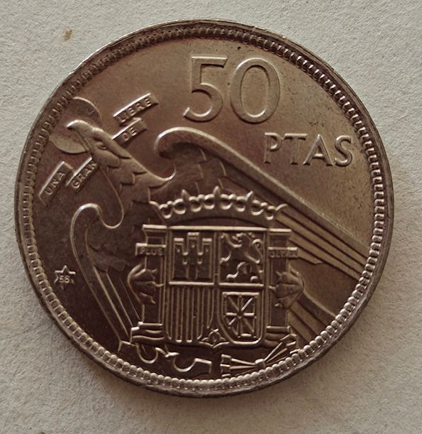 50 pesetas 1980 - 5 monedas + 1957 - 1 moneda