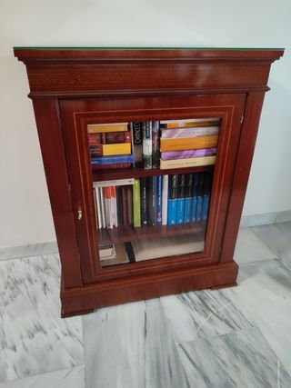Librero inglés caoba - Vitrina
